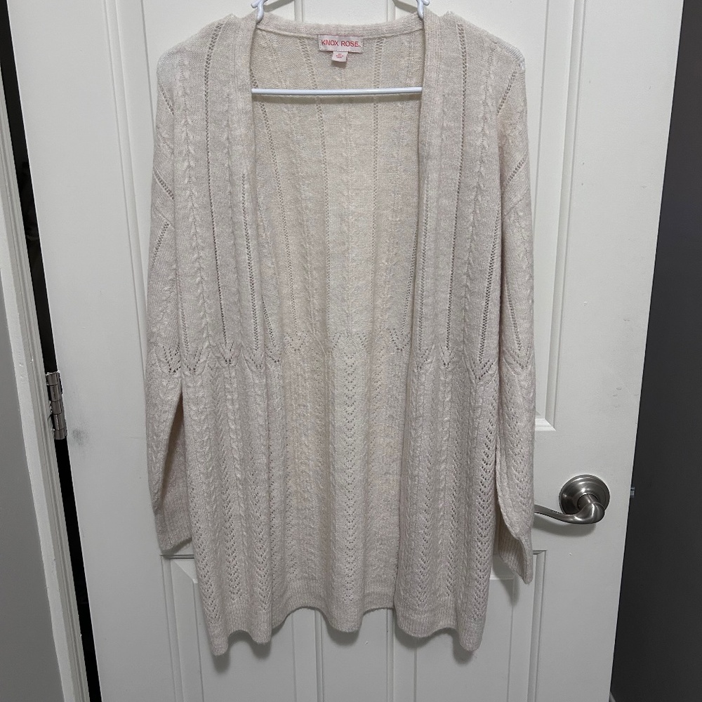 Women's Cable Pointelle Cardigan - Knox Rose - Cream White